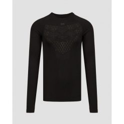 Koszulka biegowa męska termoaktywna X-Bionic Twyce Run Shirt LS Black. Czarne bluzy męskie XBIONIC, m, bez wzorów, bez kołnierzyka, bez ramiączek, rowerowe. W wyprzedaży za 325.00 zł.