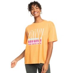 Koszulka turystyczna damska Roxy Sand Under The Sky. Brązowe t-shirty damskie Roxy, bez wzorów, z bawełny, bez kołnierzyka. Za 62.70 zł.