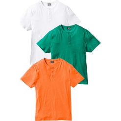 T-shirt (3 szt.) bonprix pomarańczowy + zielony miętowy + biały. Białe t-shirty męskie bonprix. Za 98.97 zł.