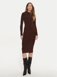 Marciano Guess Sukienka dzianinowa 4BGK45 5036Z Brązowy Regular Fit. Brązowe sukienki damskie Marciano Guess, z aplikacjami, z dzianiny, bez kołnierzyka, bez ramiączek. W wyprzedaży za 419.99 zł.