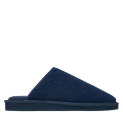 Kapcie Polo Ralph Lauren. Niebieskie kapcie damskie Polo Ralph Lauren, bez wzorów. Za 419.99 zł.