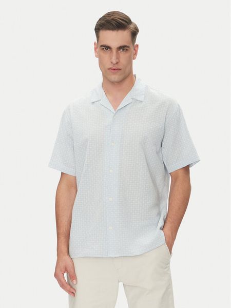 Jack & Jones Koszula Luke 12277185 Niebieski Relaxed Fit. Niebieskie koszule męskie Jack & Jones, l, bez wzorów, z bawełny, bez kołnierzyka, bez ramiączek. Za 93.99 zł.