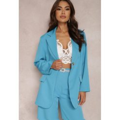 Niebieska Marynarka Mellatea. Niebieskie żakiety damskie Renee, l, bez wzorów, z koronki, eleganckie. Za 89.99 zł.