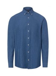 Nils Sundström koszula casual z lnem Mężczyźni Modern Fit Bawełna niebieski, M. Niebieskie koszule męskie Nils Sundström, m, bez wzorów, z bawełny, casualowe, bez kołnierzyka, bez ramiączek. Za 139.95 zł.