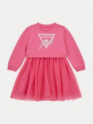 Guess Sukienka codzienna K4YK09 KB8R0 Różowy Regular Fit. Czerwone sukienki dla dziewczynek Guess, z aplikacjami, z bawełny, bez ramiączek. Za 179.99 zł.