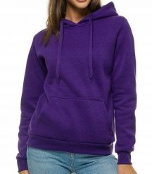 Damska bluza dresowa kangurka z kapturem L fiolet. Bluzy damskie Ombre, l, bez wzorów, z dresówki, z kapturem. Za 81.70 zł.