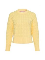 Tommy Hilfiger sweter z grubej dzianiny Kobiety Bawełna żółty, XL. Żółte swetry damskie Tommy Hilfiger, xl, bez wzorów, z bawełny, bez kołnierzyka, bez ramiączek, bez kaptura. Za 479.95 zł.