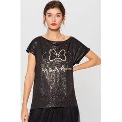 Błyszcząca koszulka Mickey Mouse Special Collection - Czarny. T-shirty damskie marki Mohito. W wyprzedaży za 39.99 zł.