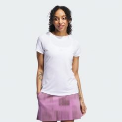 Koszulka Ultimate365 Rib Mix. Białe t-shirty damskie Adidas, l, bez wzorów, z materiału, bez kołnierzyka. W wyprzedaży za 141.05 zł.