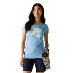 Koszulka Damska Breezed Scenery. Niebieskie t-shirty damskie Regatta, m, bez wzorów, z bawełny, bez kołnierzyka. Za 69.99 zł.