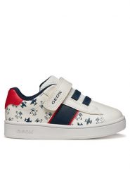 Geox Sneakersy B Eclyper Boy B455LA 000BC C0085 Biały. Białe buty sportowe chłopięce Geox, bez wzorów, ze skóry, bez zapięcia. Za 179.99 zł.