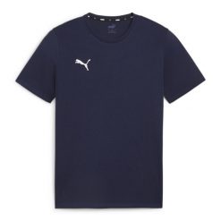 Koszulka męska Puma Team Goal Casuals Tee. Niebieskie koszulki sportowe męskie Puma, m, bez wzorów, bez kołnierzyka, bez ramiączek, do piłki nożnej. Za 72.00 zł.