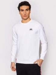 Alpha Industries Bluza Basic 188307 Biały Regular Fit. Białe bluzy męskie Alpha Industries, m, bez wzorów, z bawełny, bez kaptura. Za 169.99 zł.