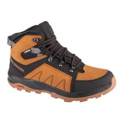Buty Salomon Outchill Ts Cswp 473819 brązowe. Brązowe trekkingi męskie za kostkę, trekkingowe. Za 877.42 zł.