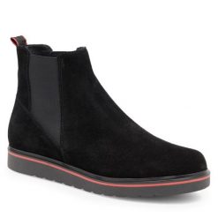 Botki Lasocki. Czarne botki damskie Lasocki, bez obcasa, na słupku, bez zapięcia. Za 120.99 zł.