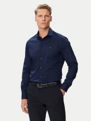 Tommy Hilfiger Koszula MW0MW45307 Granatowy Regular Fit. Niebieskie koszule męskie Tommy Hilfiger, m, bez wzorów, z bawełny, biznesowe, bez kołnierzyka, bez ramiączek. Za 369.99 zł.
