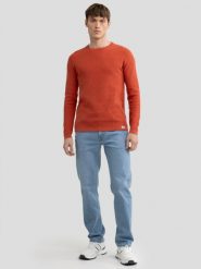Sweter męski bawełniany pomaraŅczowy Neilon 704. Brązowe swetry przez głowę męskie Big Star, l, bez wzorów, z bawełny, bez kołnierzyka. W wyprzedaży za 99.99 zł.