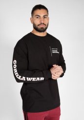 Bluzka męska z długim rękawem Gorilla Wear Boise Oversized Long Sleeve. Czarne bluzki z długim rękawem męskie GORILLA WEAR, m, bez wzorów, biznesowe, bez kołnierzyka. Za 213.85 zł.