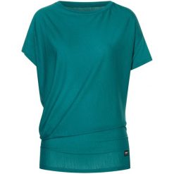 Koszulka damska SUPER.NATURAL W Yoga Loose Tee. Zielone koszulki sportowe damskie super.natural, xs, bez wzorów, z materiału, z asymetrycznym kołnierzem, bez ramiączek, na jogę i pilates. Za 349.99 zł.