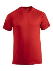 Clique Premium Active-T Funkcjonalna koszulka z wysokim odprowadzaniem wilgoci. Czerwone koszulki sportowe męskie CLIQUE, m, bez wzorów, bez kołnierzyka, bez ramiączek. Za 109.83 zł.