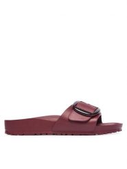Birkenstock Klapki Madrid Big Buckle 1033116 Bordowy. Czerwone klapki damskie Birkenstock, bez wzorów, z syntetyku, bez obcasa. Za 224.99 zł.