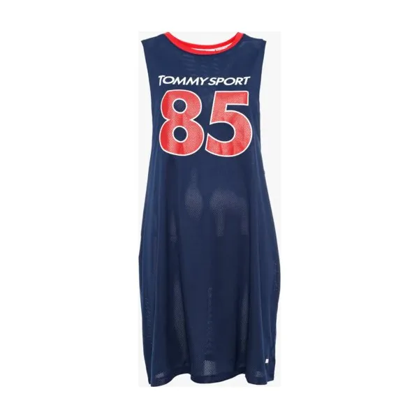 Tommy Sport Sukienka Sleeveless 311 , granatowy, rozmiar XS. Niebieskie sukienki damskie Tommy Hilfiger, na lato, uniwersalny, bez wzorów, z materiału, sportowe, bez kołnierzyka, bez ramiączek, sportowe. W wyprzedaży za 129.99 zł.