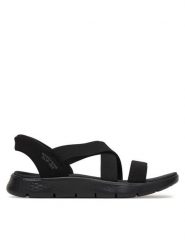 Skechers Sandały Go Walk Flex Sandal - Glimmer 141489/BBK Czarny. Czarne sandały damskie Skechers, bez wzorów, z materiału, bez obcasa, na płaskiej podeszwie, bez zapięcia. Za 319.99 zł.