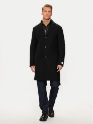 Calvin Klein Płaszcz wełniany K10K113270 Czarny Regular Fit. Czarne płaszcze męskie Calvin Klein, na zimę, m, bez wzorów, z syntetyku, bez kaptura. Za 1,899.00 zł.