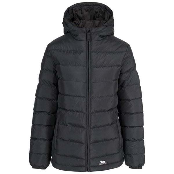 Elegancka Kurtka Damska. Czarne kurtki damskie Trespass, xl, bez wzorów, z materiału, z kapturem. Za 188.99 zł.