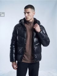 Wodoodporna kurtka puffer z kapturem SNSY PERFORMANCE - czarny. Czarne kurtki męskie Sinsay, l, bez wzorów, sportowe, z kapturem. Za 159.99 zł.