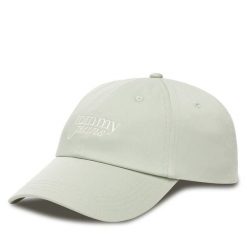 Czapka z daszkiem Tommy Jeans. Zielone czapki i kapelusze damskie Tommy Jeans, bez wzorów, z jeansu. Za 129.99 zł.