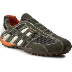 Półbuty GEOX - U Snake L U4207L 02214 C1300 C.Szary/Sta.BIały. Zielone półbuty na co dzień męskie Geox, z materiału. W wyprzedaży za 279.00 zł.