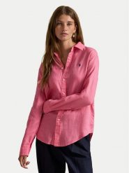 Polo Ralph Lauren Koszula 211970730504 Różowy Regular Fit. Czerwone bluzki damskie Polo Ralph Lauren, xl, bez wzorów, ze lnu, bez kołnierzyka, bez ramiączek. Za 819.99 zł.