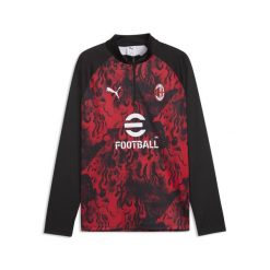 Męska koszulka na rozgrzewkę AC Milan z zamkiem 1/4 PUMA. Czarne koszulki sportowe męskie Puma, m, bez wzorów, bez kołnierzyka, bez ramiączek, do piłki nożnej. Za 349.00 zł.