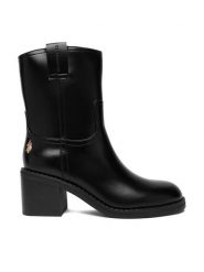 U.S. Polo Assn. Botki EO-KATIA001W/EY1 Czarny. Czarne botki damskie U.S. Polo Assn., z materiału, bez obcasa, na słupku, bez zapięcia. Za 199.99 zł.