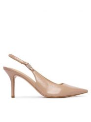 Guess Szpilki FLTNAS LEP05 Beżowy ciemny. Brązowe szpilki damskie Guess, z aplikacjami, z lakierowanej skóry, bez obcasa, bez zapięcia. Za 634.99 zł.