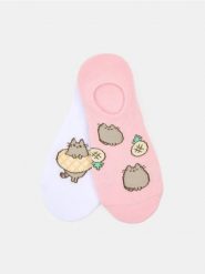 Prążkowane skarpetki 2 pack Pusheen the Cat - wielobarwny. Skarpety damskie Sinsay, bez wzorów, prążkowane. Za 12.99 zł.