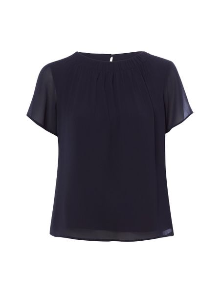 S.Oliver BLACK LABEL Bluzka Kobiety niebieski, 34. Czarne bluzki damskie s.Oliver BLACK LABEL, s, bez wzorów, biznesowe, bez kołnierzyka, bez ramiączek. Za 229.95 zł.