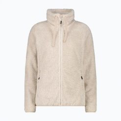 Bluza polarowa damska CMP 36P2506. Brązowe bluzy damskie CMP, bez wzorów, z materiału, bez kaptura. Za 279.99 zł.