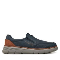 Półbuty Bugatti. Niebieskie półbuty na co dzień męskie Bugatti, bez zapięcia. Za 289.99 zł.
