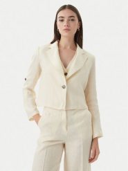 Marella Marynarka Papiro 2615041042 Écru Regular Fit. Białe żakiety damskie Marella, bez wzorów, ze lnu. Za 779.99 zł.