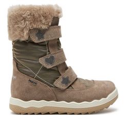 Śniegowce Primigi. Brązowe śniegowce dziewczęce Primigi, z gore-texu, bez zapięcia. Za 519.99 zł.