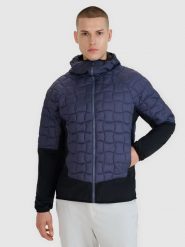 4F Kurtka puchowa trekkingowa z wypełnieniem Primaloft Black Insulation męska - szara M. Szare kurtki męskie 4f, l, bez wzorów, z dzianiny, klasyczne, bez kaptura. W wyprzedaży za 249.99 zł.