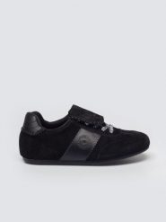 Sneakersy damskie ze skóry naturalnej czarne TT274688 906. Czarne obuwie sportowe damskie Big Star, bez wzorów, ze skóry, trekkingowe. Za 289.99 zł.