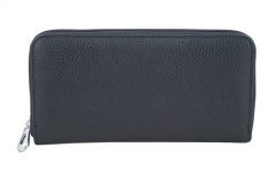 Portfel skórzany BARBERINI'S czarny D-8603-1. Czarne portfele damskie Barberinis, bez wzorów, ze skóry. Za 169.99 zł.