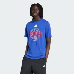 Koszulka Mistrzostwa Świata FIFA 26 Francja. Niebieskie koszulki sportowe męskie Adidas, bez wzorów, bez kołnierzyka, bez ramiączek, do piłki nożnej. Za 129.00 zł.