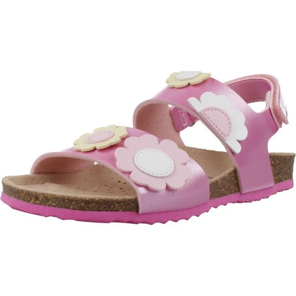Sandały GEOX J ADRIEL GIRL Rose. Czerwone sandały damskie Geox, bez wzorów, z syntetyku, bez obcasa, bez zapięcia. Za 137.99 zł.