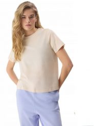 KOSZULKA DAMSKA SPORTOWA 4FWSS24TTSHF1360-12S. Koszulki sportowe damskie 4f, s, bez wzorów, bez kołnierzyka, bez ramiączek. Za 31.00 zł.