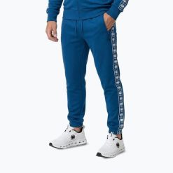 Spodnie męskie Pitbull Track Powers. Niebieskie spodnie sportowe męskie PITBULL, m, bez wzorów, z elastanu. Za 229.99 zł.