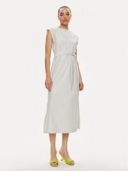 Max Mara Leisure Sukienka codzienna Megaton 2416621028 Szary Relaxed Fit. Szare sukienki damskie Max Mara Leisure, na co dzień, xs, bez wzorów, z syntetyku, bez kołnierzyka, bez ramiączek, proste. Za 549.99 zł.